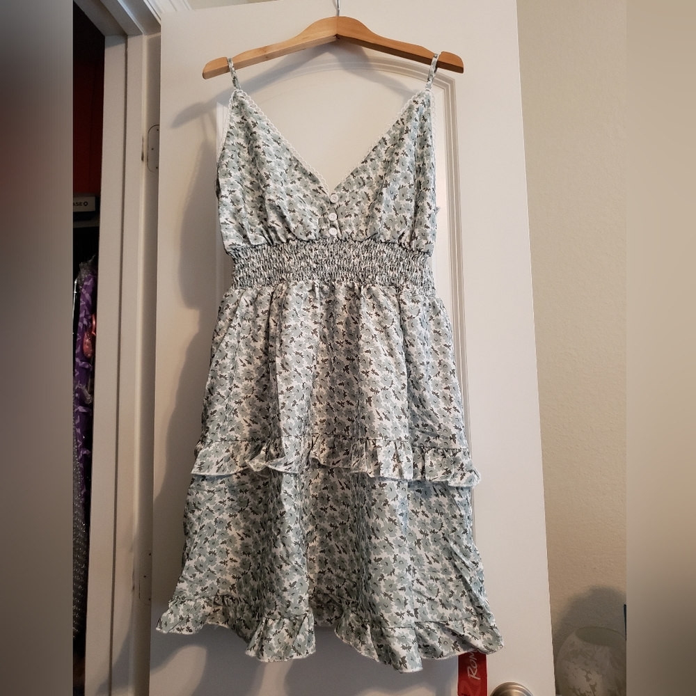 Floral Print Ruffle Cami Dress